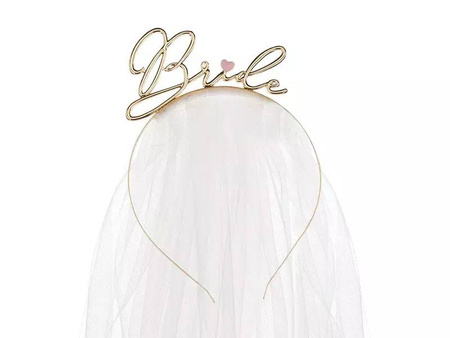 Headband with veil - Bride - Gold