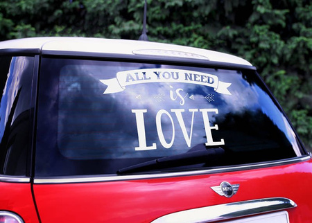 Wedding sticker for car - All You Need Is Love - 33 x 45 cm