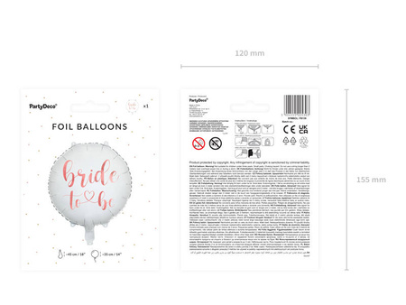  Foil balloon - Bride To Be - White - 45cm 