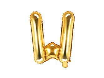 Foil balloon - Letter "W" - Gold - 35 cm