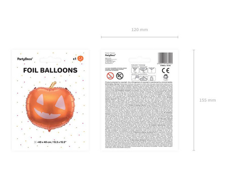 Foil balloon Pumpkin - 40 x 40 cm - orange