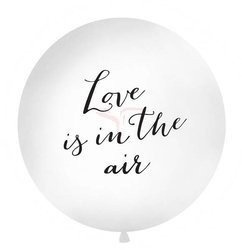 Latex balloon 1m - Round - White - Love is in the air