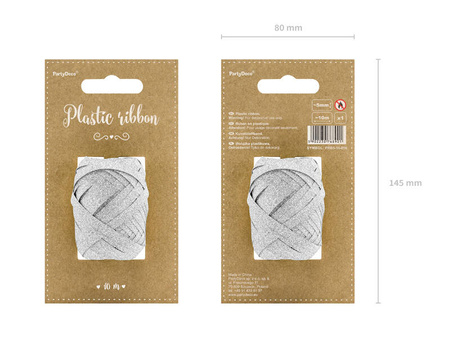 Plastic Ribbon - Silver - 5mm/10m