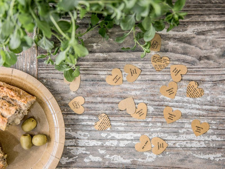 Paper confetti - Hearts - Inscriptions - 3g