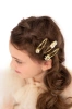 Hair clips - Daisies - gold - 3 pcs.