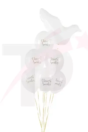 Balloons 30 cm - Holy Baptism - Pastel Pure White - 6 pcs.