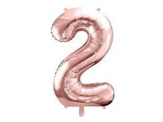 Foil balloon - Number "2" - Pink gold - 86 cm