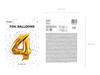 Foil balloon - Number "4" - Gold - 86 cm