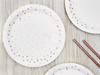 Paper plates - White - Rose gold dots - 18cm - 6 pieces