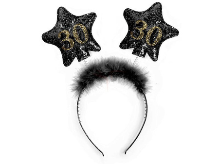 Headband with stars - 30th Birthday - Black