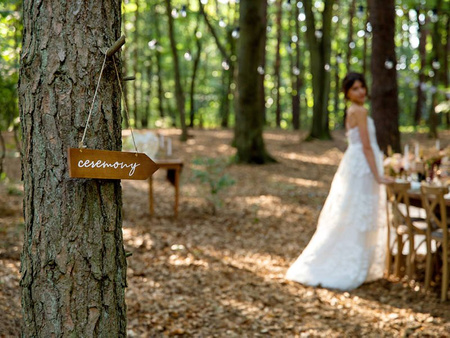 Wooden signpost - Ceremony - 36 x 7.5 cm