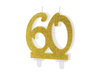 Birthday candle - Number 60 - Glitter - Gold - 7.5 cm