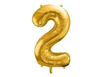 Foil balloon - Number "2" - Gold - 86 cm