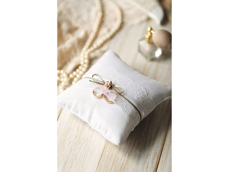 Wedding ring pillow - Lace - Linen string - 16 x 16 cm