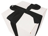 WHITE CARDBOARD BOX - with black ribbon - 30x30x30cm