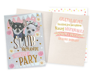 Greeting card - Wedding of the most adorable couple - Doggies - 1 pc.