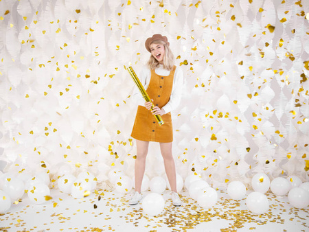 Confetti Tube - Golden Hearts - 60 cm