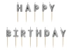 Birthday Candles - Happy Birthday - Silver - 2.5cm