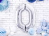 Foil balloon - Number "0" - Silver - 86 cm