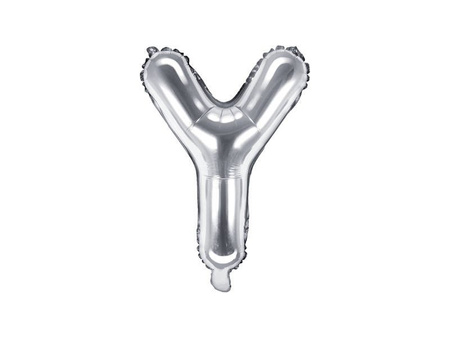 Foil balloon - Letter "Y" - Silver - 35 cm