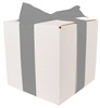 WHITE CARDBOARD BOX - with silver ribbon - 20x20x20cm