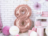 Foil balloon - Number "8" - Pink gold - 86 cm