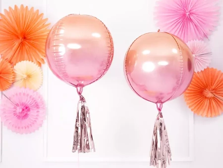 Foil balloon Ombre ball - 35cm - pink and orange