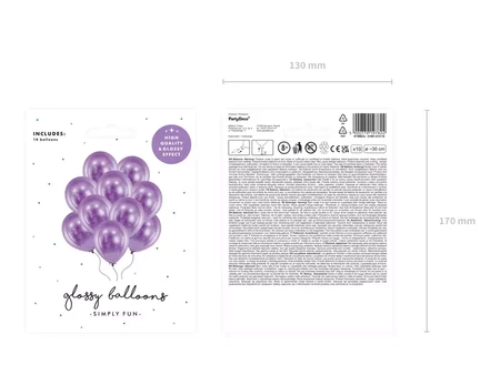 Glossy balloons 30 cm - Purple - 10 pcs