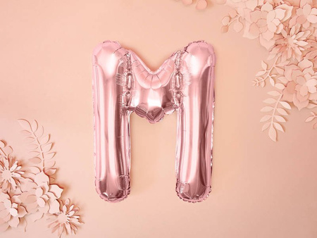 Foil balloon - Letter "M" - Pink Gold - 35 cm