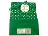 Gift Bag - CHRISTMAS - Green with stars - 227x177x100mm