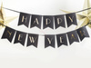 Paper banner - Happy New Year - Black - 15 x 170 cm