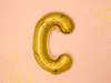 Foil balloon - Letter "C" - Gold - 35 cm