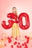 Foil balloon Number "3" Three - 86 cm - red