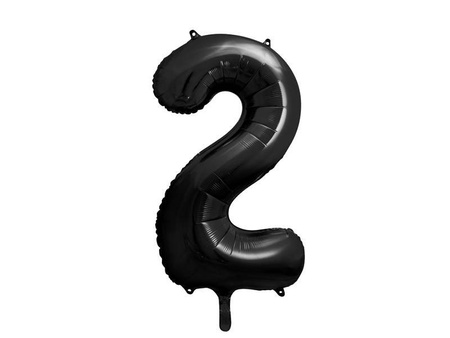 Foil balloon - Number "2" - Black - 86 cm