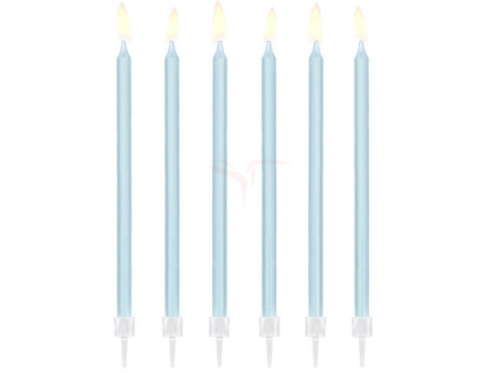 Birthday candles - Smooth - Blue - 14cm - 12 pieces