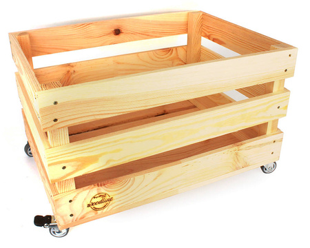 Wooden crate - With wheels - 40x30x21 cm - Woodline