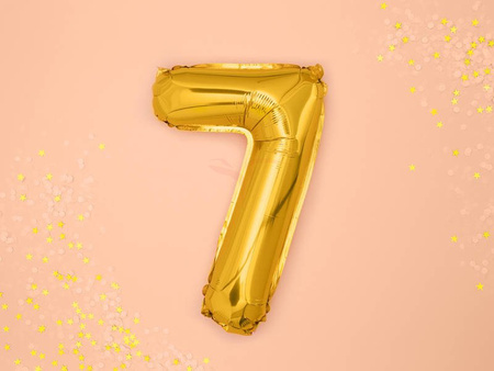 Foil balloon - Number "7" - Gold - 35 cm 