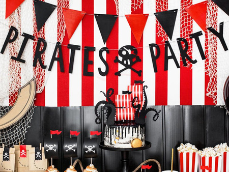 Party Banner - Pirates Party - Black - 14 x 100 cm