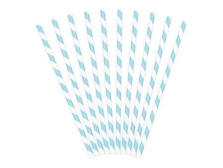 Paper Straws - Light Blue - 19,5 cm - 10 pcs