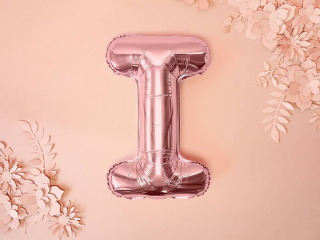 Foil balloon - Letter "I" - Pink Gold - 35 cm