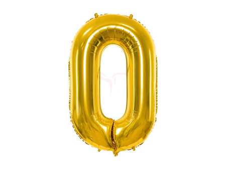 Foil balloon - Number "0" - Gold - 86 cm