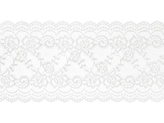 Lace - Decorated - Broken white - 0.15 x 9 m