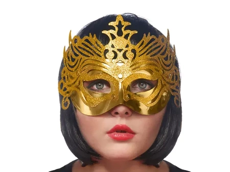 Party mask with ornament - gold - 1 pc.