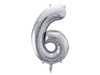 Foil balloon - Number "6" - Silver - 86 cm