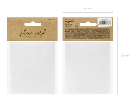 Business cards for the table - Gold dots - 9.5 x 5.5 cm - 10 pieces