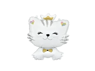 White Cat Foil Balloon - 52 x 71 cm