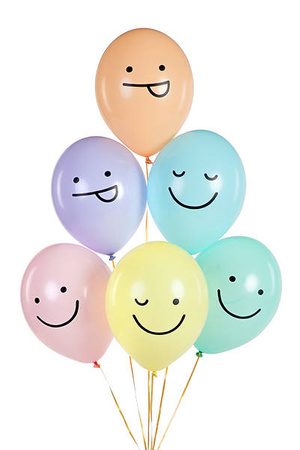 Strong 30cm Balloons - Smileys - MIX - 6 pcs