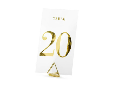 Table numbers - Transparent - Gold - 20 pieces