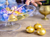 Metalized floating candles - 4 cm - gold - 50 pcs.