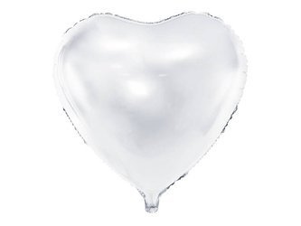 Foil balloon - Heart - White - 61 cm